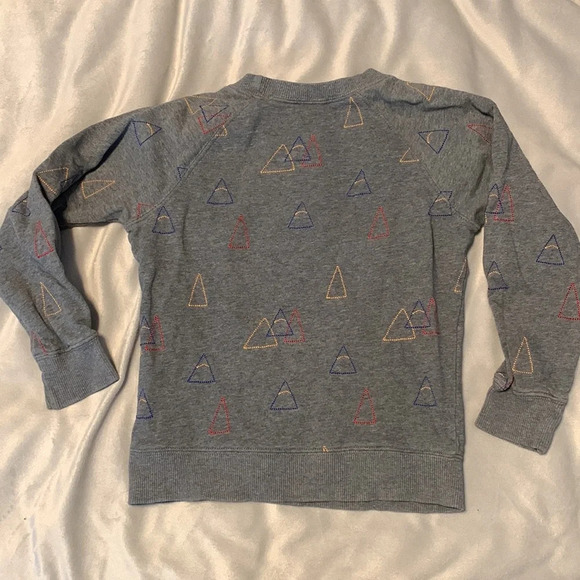 Hanna andersson gray triangle sweatshirt crewcuts knit rainbow knit size 110 4-5 - Picture 8 of 8